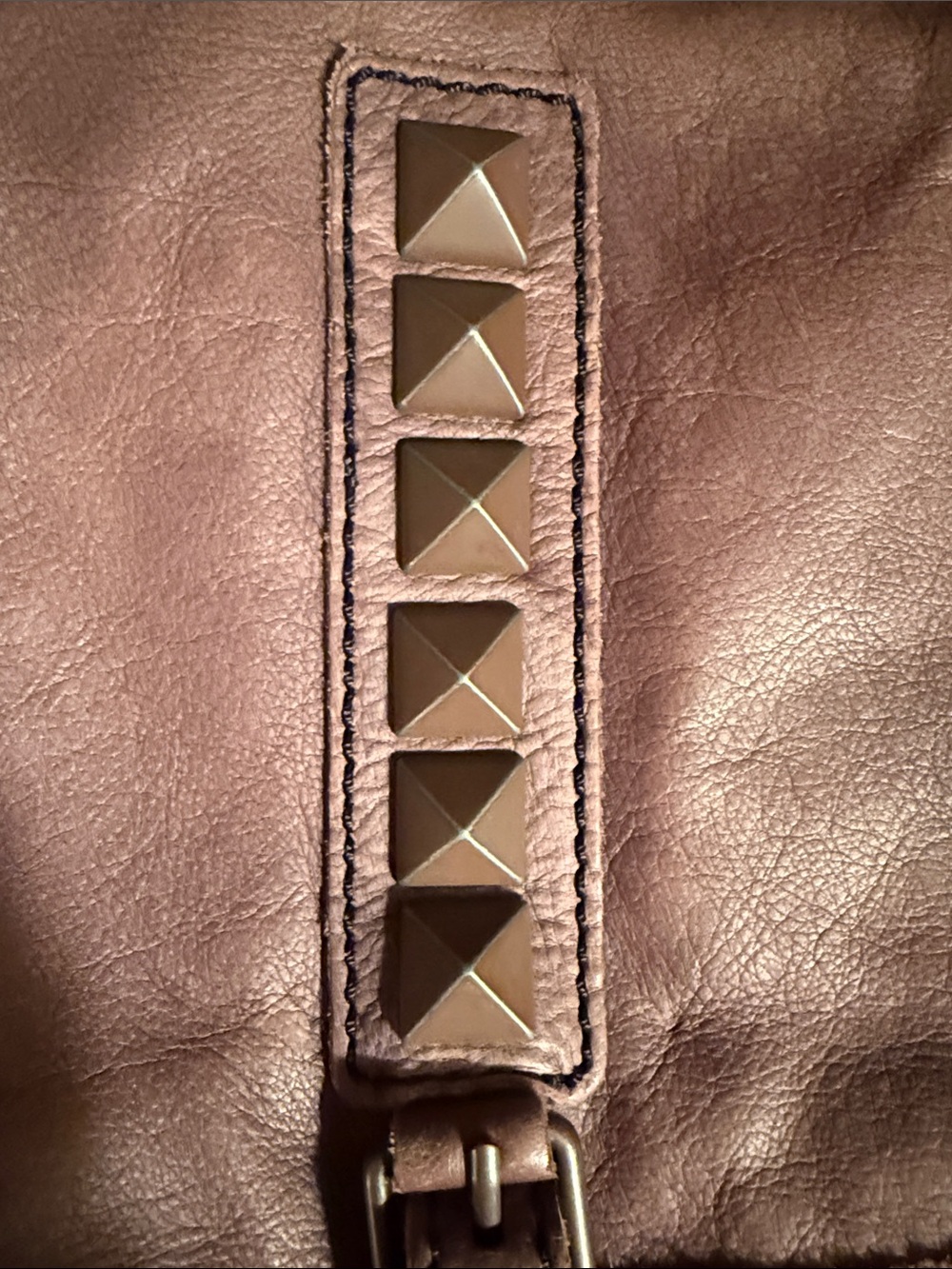 Liebeskind Taupe Brown Leather Crossbody with Pyramid Studs. NWT. - Picture 3 of 8